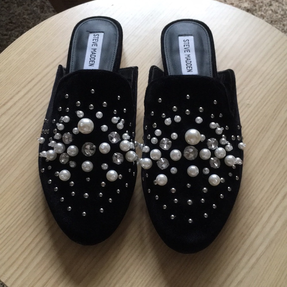 Steve Madden Imitation Pearl Embellished Mule